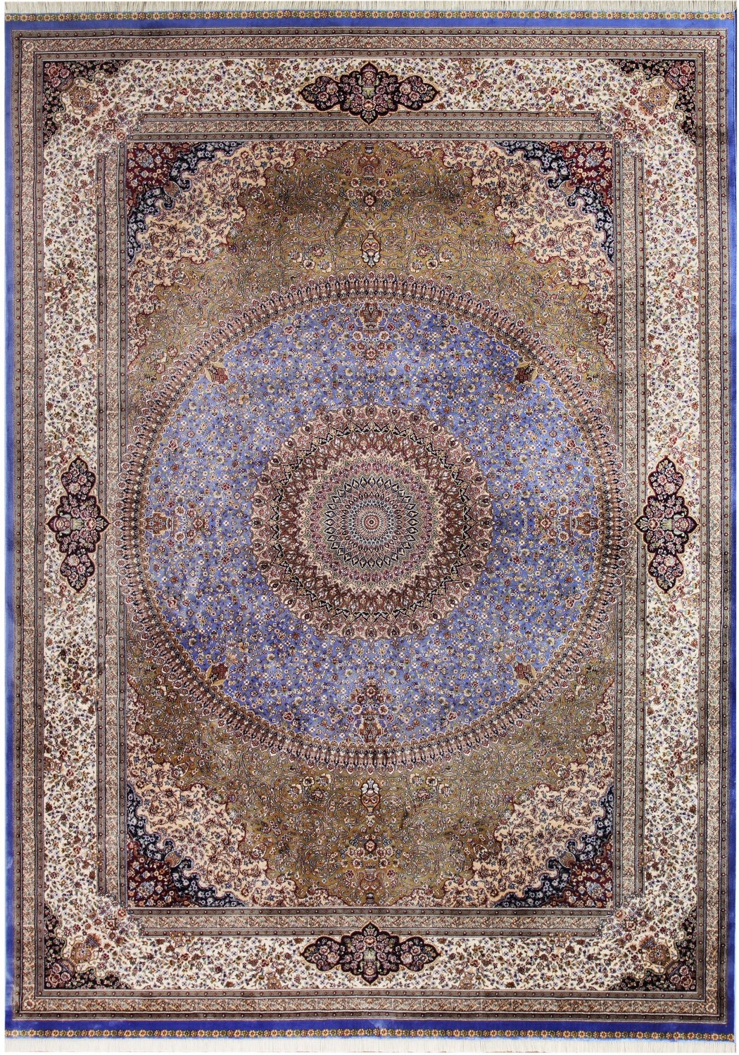 Kilimas Qum 2025D Blue-Cream 1